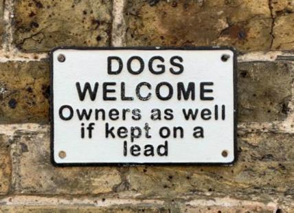 Dogs welcome sign